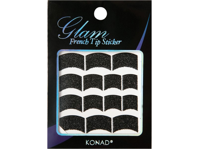 Glam sticker manicura francesa. Negro